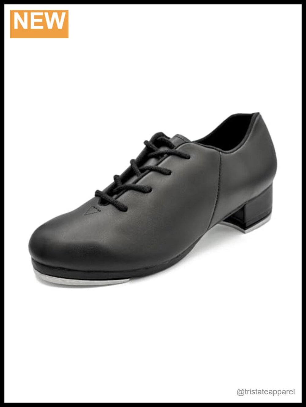 Womens Man-Made Leather Tap Shoe Notched Heel Dance Shoe